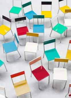 SUSAN BIJL Meubels^Alu Chair, Bordeaux Seat, Candy Green Back - Muller Van Severen