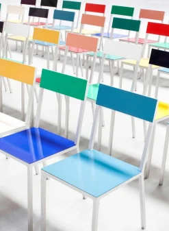 SUSAN BIJL Meubels^Alu Chair, Green Seat, White Back - Muller Van Severen