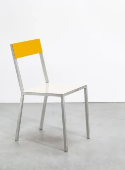 SUSAN BIJL Meubels^Alu Chair, White Seat, Yellow Back - Muller Van Severen