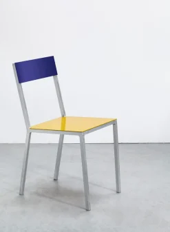 SUSAN BIJL Meubels^Alu Chair, Yellow Seat, Candy Blue Back - Muller Van Severen
