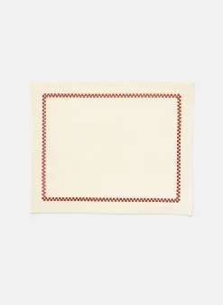 SUSAN BIJL Kitchen & Tableware^Ricamo Placemat, White/Bordeaux - Chiarastella Cattana