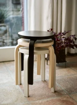 SUSAN BIJL Meubels^Stool 60, Legs Birch, Seat Birch -Artek
