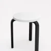 SUSAN BIJL Meubels^Stool 60, Legs Black, Seat White - Artek