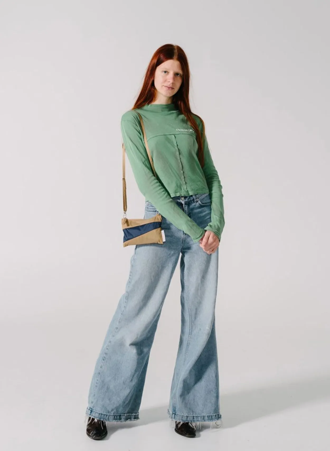 SUSAN BIJL The New Pouch^The New Pouch Camel & Navy Small