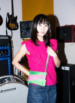 SUSAN BIJL The New Pouch^The New Pouch Greenscreen & Fluo Pink Small
