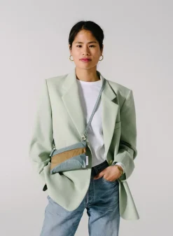 SUSAN BIJL The New Pouch^The New Pouch Grey & Camel Small