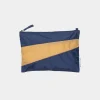 SUSAN BIJL The New Pouch^The New Pouch Navy & Camel Medium