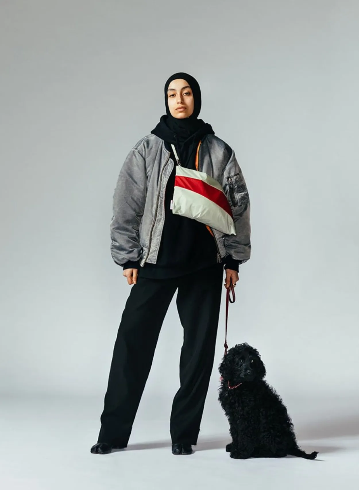 SUSAN BIJL The New Pouch^The New Pouch Pistachio & Redlight Large