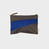 SUSAN BIJL The New Pouch^The New Pouch Warm Grey & Electric Blue Medium
