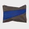 SUSAN BIJL The New Pouch^The New Pouch Warm Grey & Electric Blue Large