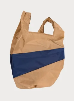 SUSAN BIJL The New Shopping Bag^The New Shopping Bag Camel & Navy Large