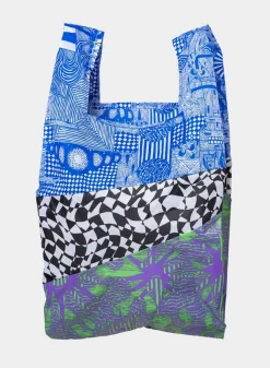 SUSAN BIJL The New Shopping Bag^The New Shopping Bag Endless Smoking Croissant Blue Large