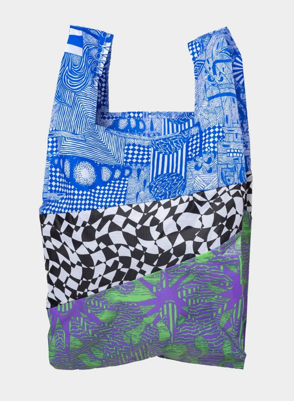 SUSAN BIJL The New Shopping Bag^The New Shopping Bag Endless Smoking Croissant Blue Large