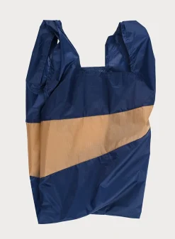 SUSAN BIJL The New Shopping Bag^The New Shopping Bag Navy & Camel Large