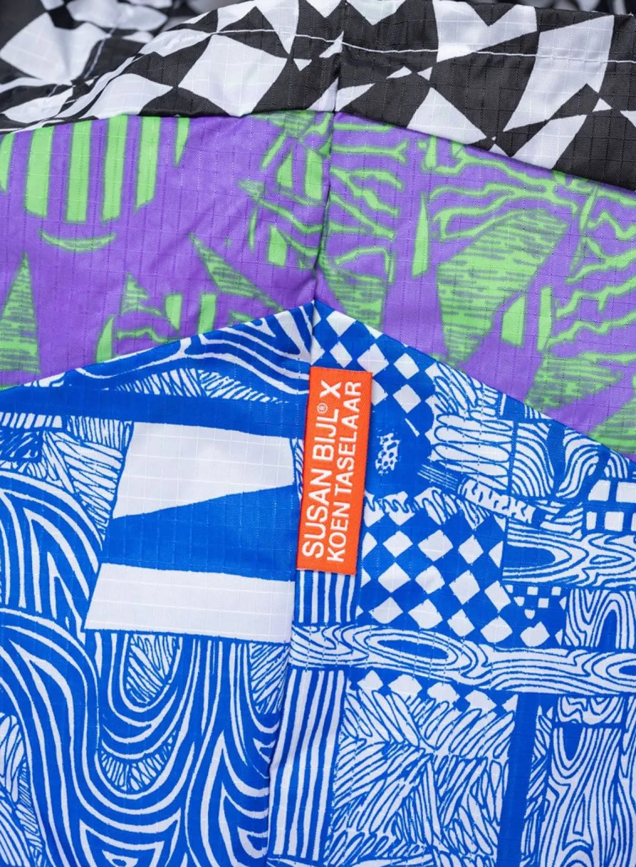 SUSAN BIJL The New Shopping Bag^The New Shopping Bag Terrazzo Taselaar Blue Medium