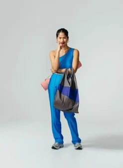 SUSAN BIJL The New Shopping Bag^The New Shopping Bag Warm Grey & Electric Blue Large