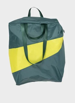 SUSAN BIJL The New Stash Bag^The New Stash Bag Pine & Fluo Yellow Large