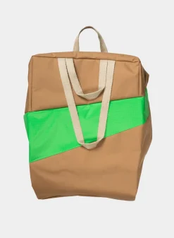 SUSAN BIJL The New Tote Bag^The New Tote Bag Camel & Greenscreen Large